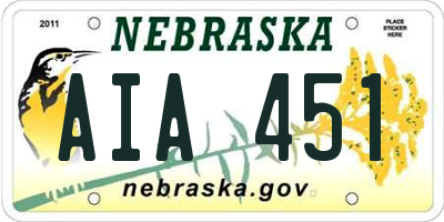 NE license plate AIA451