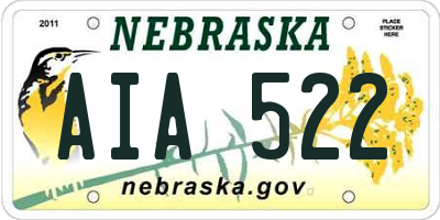 NE license plate AIA522