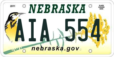 NE license plate AIA554
