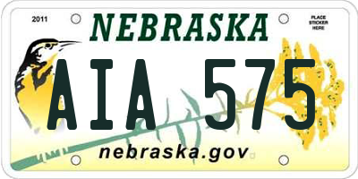 NE license plate AIA575