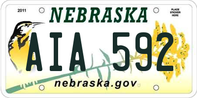 NE license plate AIA592