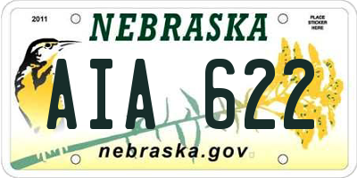 NE license plate AIA622