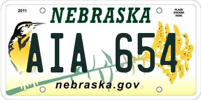 NE license plate AIA654