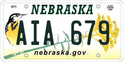 NE license plate AIA679