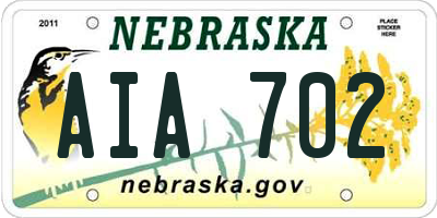 NE license plate AIA702