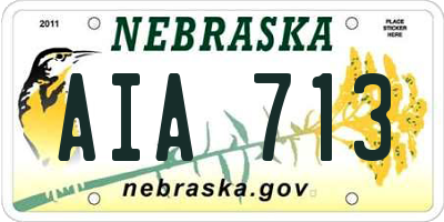 NE license plate AIA713