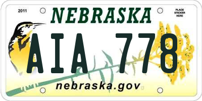 NE license plate AIA778