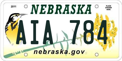 NE license plate AIA784