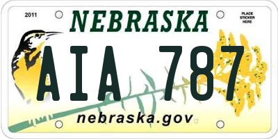 NE license plate AIA787