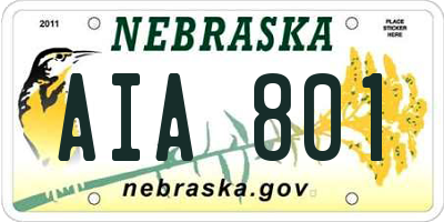 NE license plate AIA801