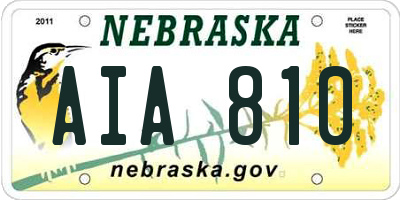 NE license plate AIA810
