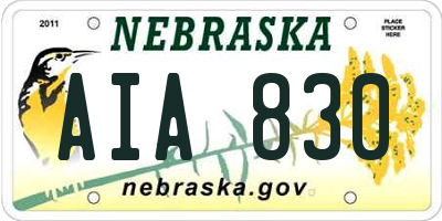 NE license plate AIA830