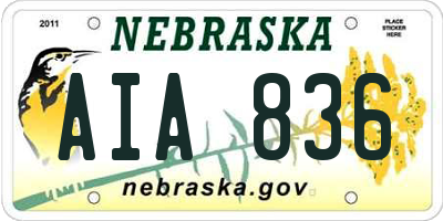 NE license plate AIA836