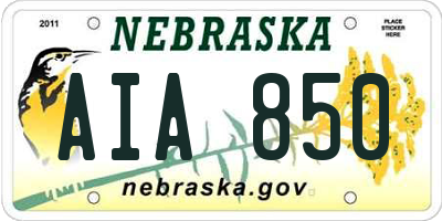 NE license plate AIA850