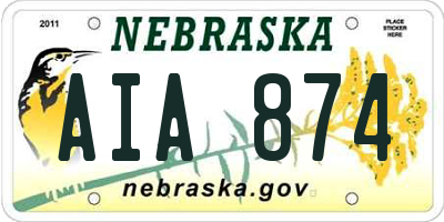 NE license plate AIA874