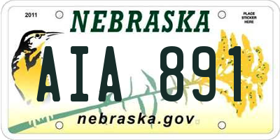 NE license plate AIA891