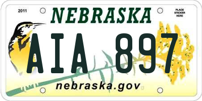 NE license plate AIA897