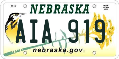 NE license plate AIA919