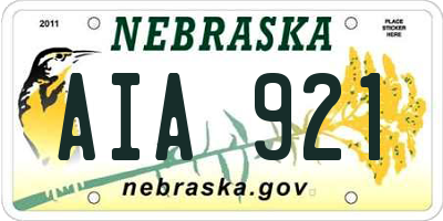 NE license plate AIA921