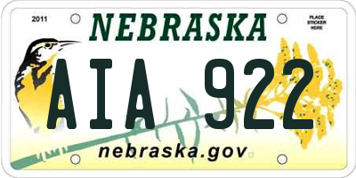 NE license plate AIA922