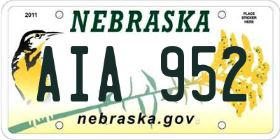 NE license plate AIA952