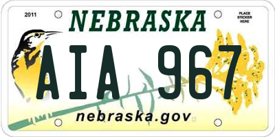 NE license plate AIA967