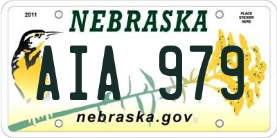 NE license plate AIA979