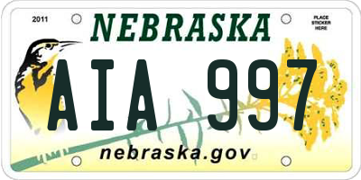 NE license plate AIA997