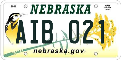 NE license plate AIB021