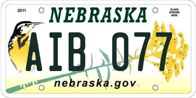 NE license plate AIB077