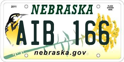 NE license plate AIB166