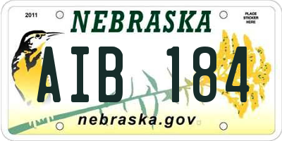 NE license plate AIB184