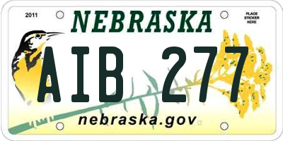 NE license plate AIB277