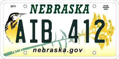 NE license plate AIB412