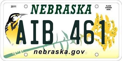 NE license plate AIB461