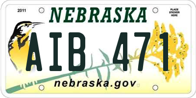 NE license plate AIB471