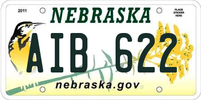 NE license plate AIB622