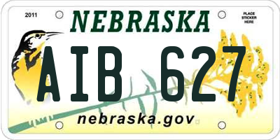 NE license plate AIB627