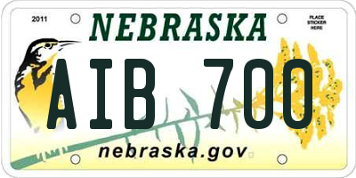 NE license plate AIB700