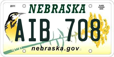 NE license plate AIB708