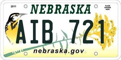 NE license plate AIB721