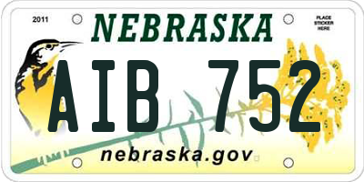 NE license plate AIB752