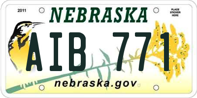NE license plate AIB771