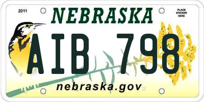 NE license plate AIB798
