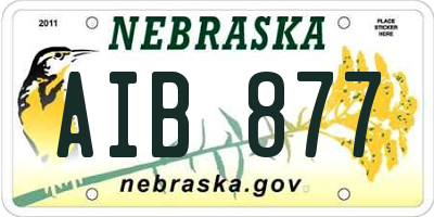 NE license plate AIB877