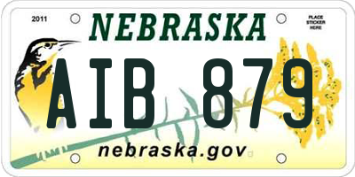 NE license plate AIB879