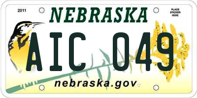 NE license plate AIC049