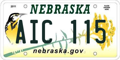 NE license plate AIC115
