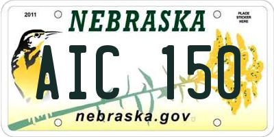 NE license plate AIC150