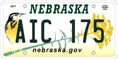 NE license plate AIC175